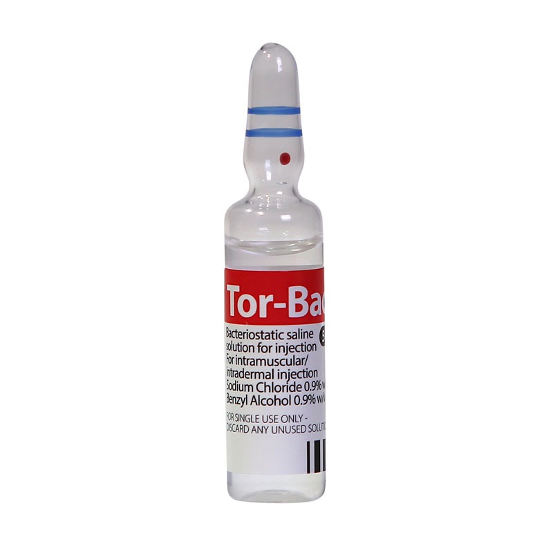 Bacteriostatic (Torbac) 0.9% Sodium Chloride Injection 5ml Amp